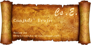 Csajkó Ervin névjegykártya