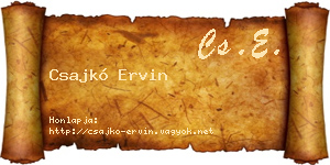 Csajkó Ervin névjegykártya